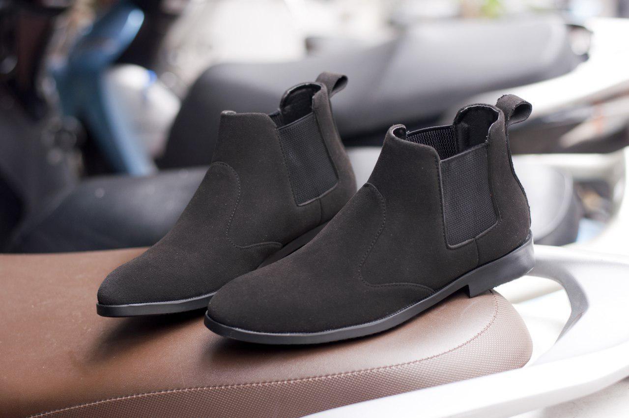 Giày chealsea boot nam cạnh chun đen buck CB520-DENBUCK ( L)