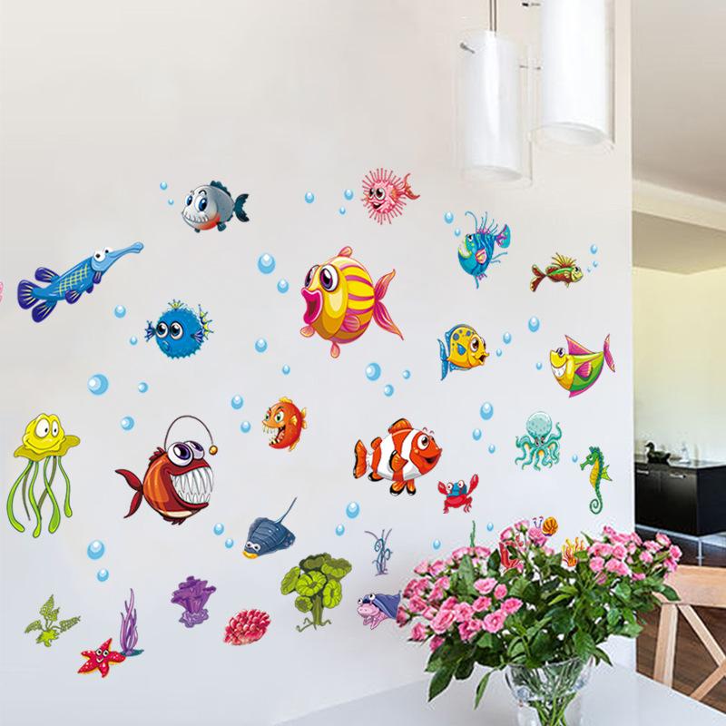 Decal dán tường thế giới dưới nước Sticker Tranh Dán Tường XH6230- Decal dán tường động vật - Decal dán tường hình thú