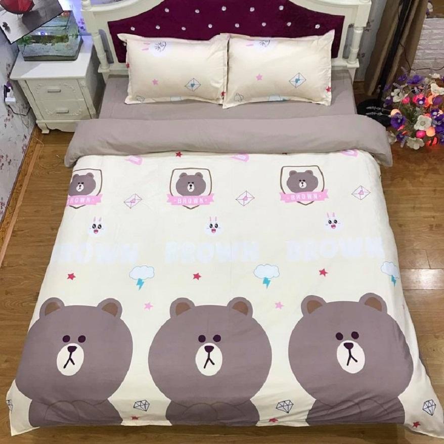 Bộ ga gối mẫu ba con gấu