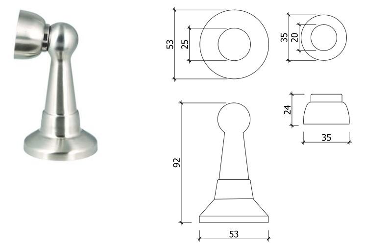 Hít cửa VICKINI inox 45938.001 SSS trắng