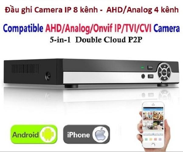 Đầu ghi Camera 8 kênh IP 4 kenh AHD và Analog