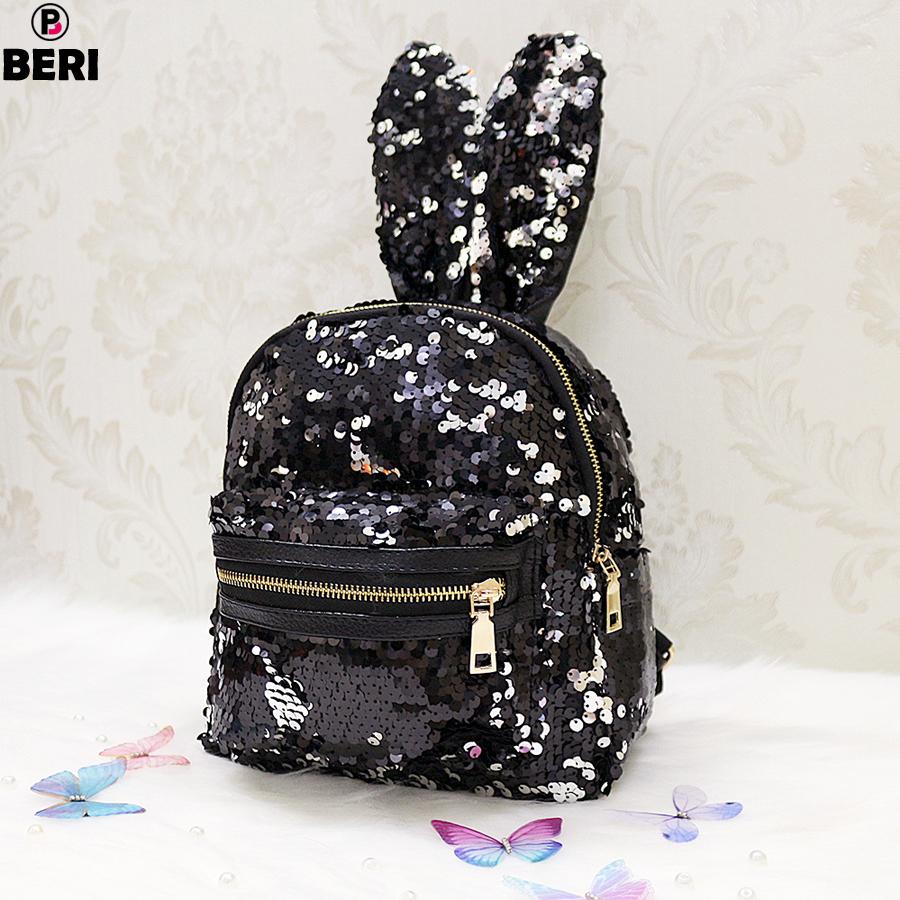 Balo thỏ sequin lấp lánh BERI (đen) - BALO003 - BALO004