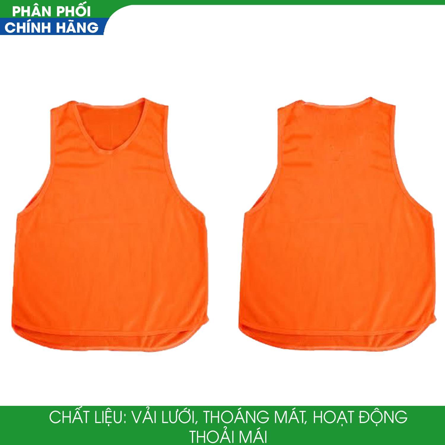 Áo lưới tập bóng đá lưới nhẹ 10 chiếc màu cam