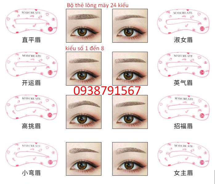 [HCM]KHUÔN MÀY 24 KIỂU HÀN QUÔC- KHUÔN VẼ LÔNG MÀY