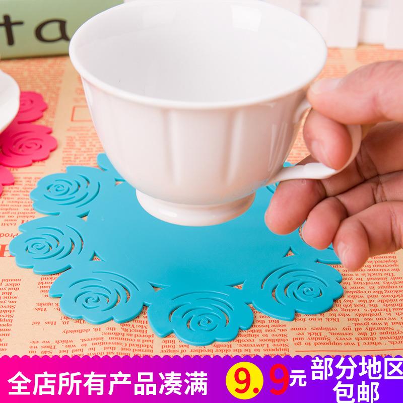 Mốt Thời Thượng Silicone Rỗng Hoa Hồng Lót Khay Lót Cốc