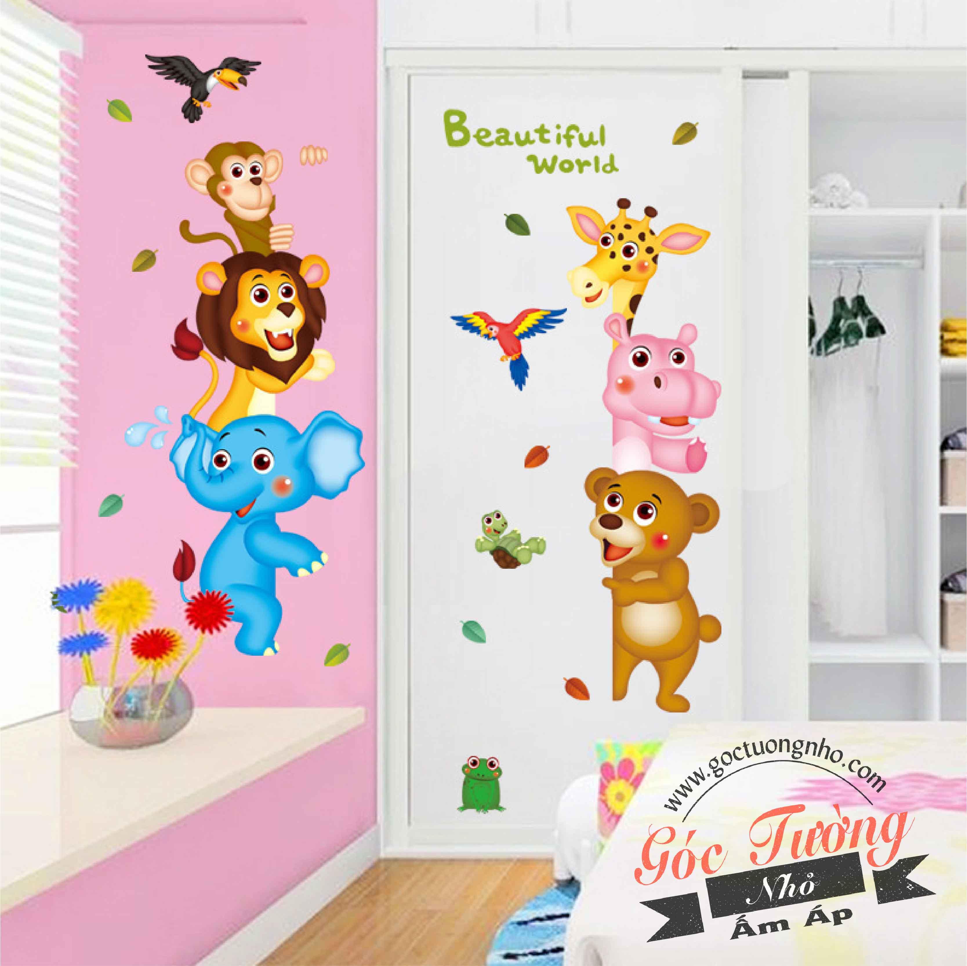 DECAL DÁN TƯỜNG HÌNH THÚ CƯNG XL8207