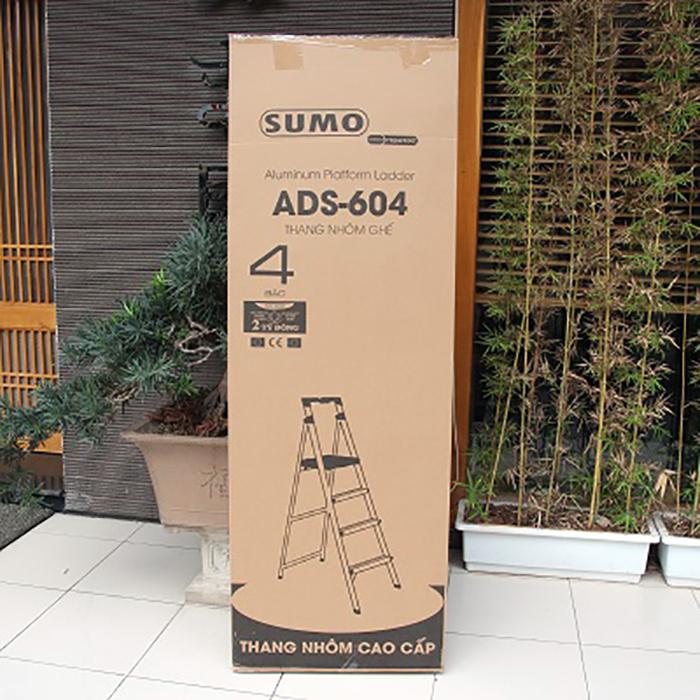 Thang nhôm ghế 4 bậc xếp gọn SUMO ADS-604