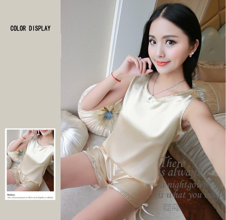 Bộ ngủ nữ phi lụa kiểu đơn giản cdanp06 chất phi mềm mịn