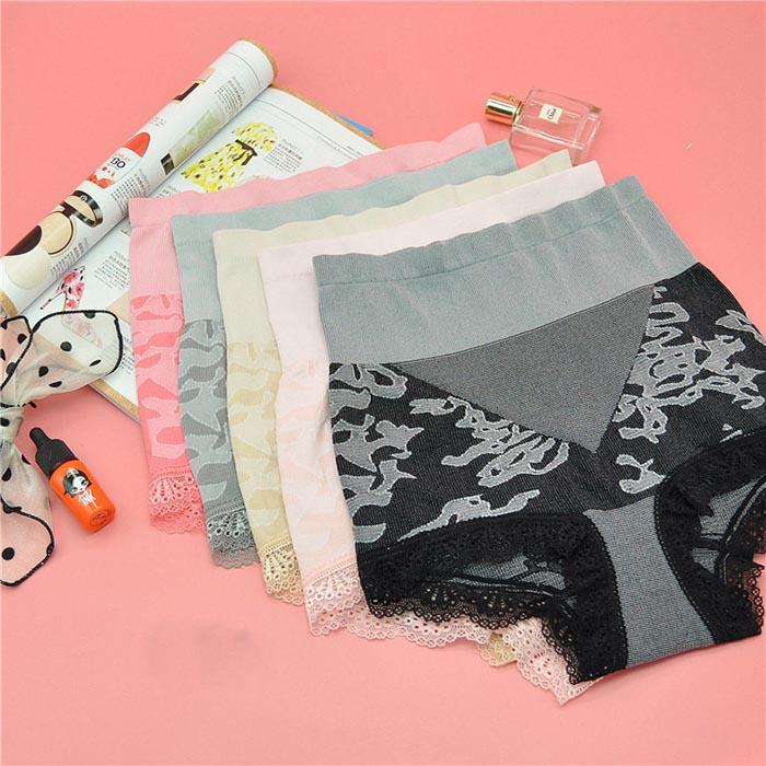 Quân Gen Ôm Bụng Viền Ren Họa Tiết (Đen)