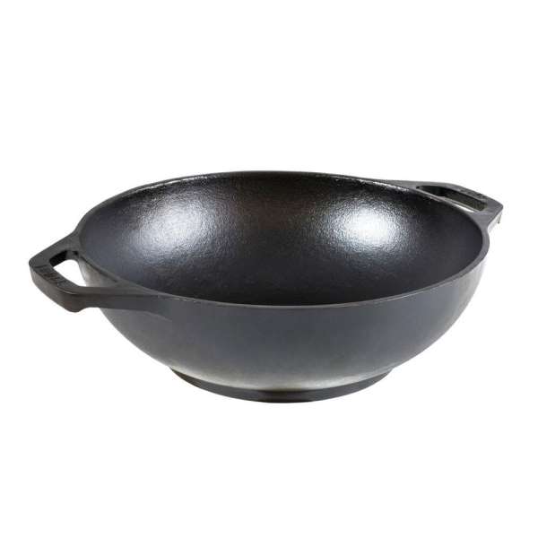 Chảo gang Lodge L9MW kiểu Wok đường kính miệng 23 cm, chảo xào không dính tự nhiên - Xuất xứ Mỹ (Đen)