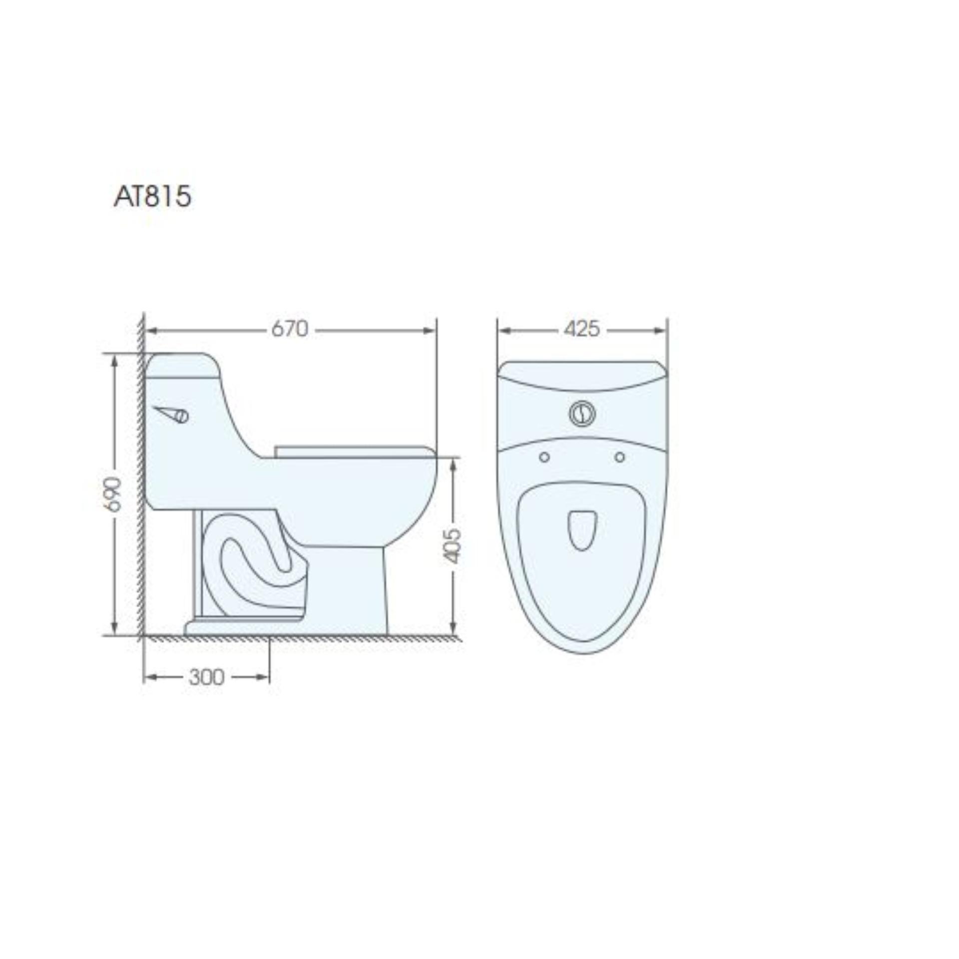 Bồn cầu 1 khối ATMOR Model: AT815 nung ở 1200°C theo công nghệ của Đức giúp sản phẩm bền bỉ và dễ dàng vệ sinh cho người dùng