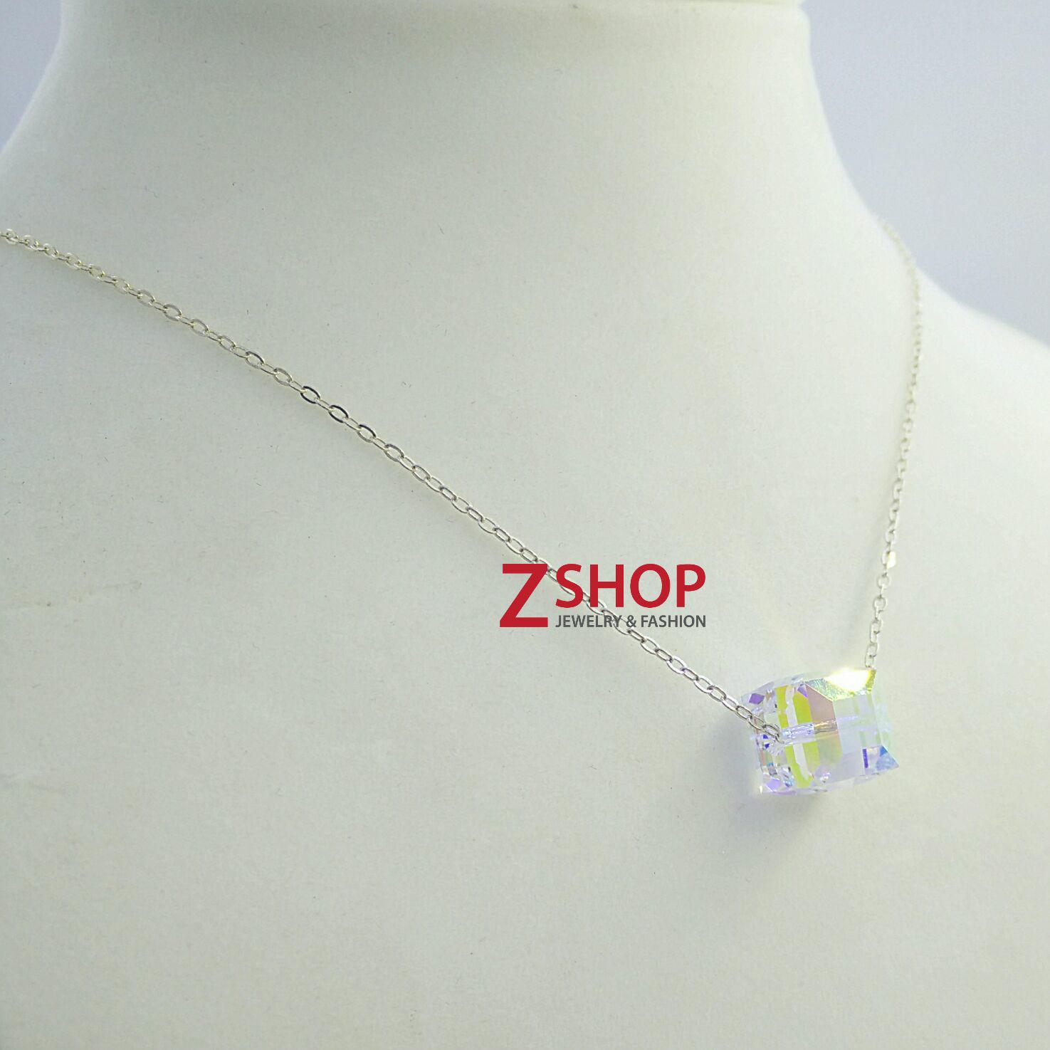 Hạt pha lê Swarovski vuông trắng lấp lánh 10 ly