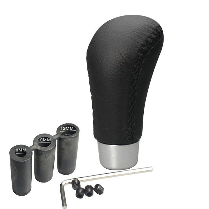 Bọc Cần Số Ô Tô Bọc Da Cao Cấp CS02 (đen chỉ đỏ)