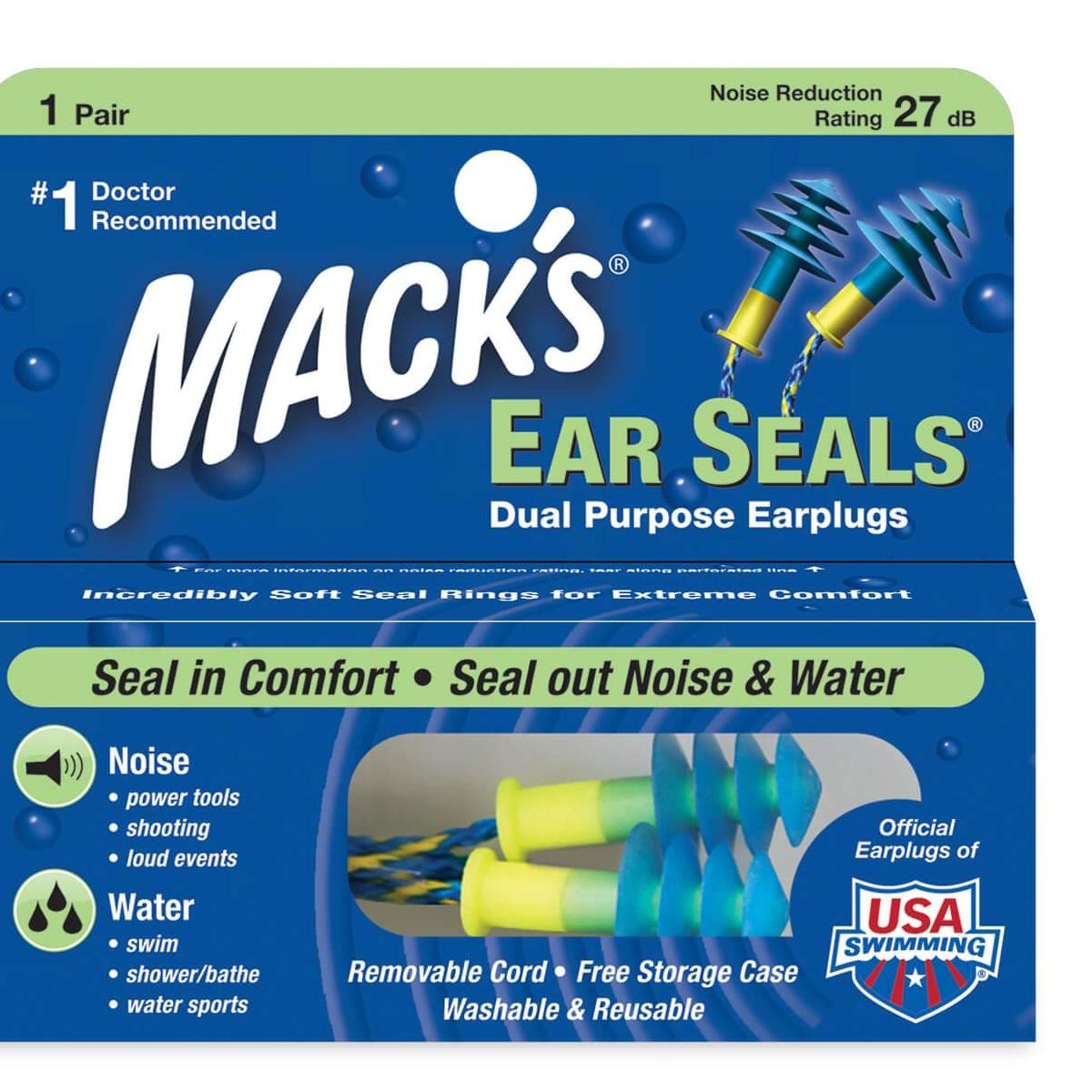 Hộp một đôi nút bịt tai 2 chức năng Mack’s ® Ear Seals ® (Vừa chống ồn, vừa chống nước)