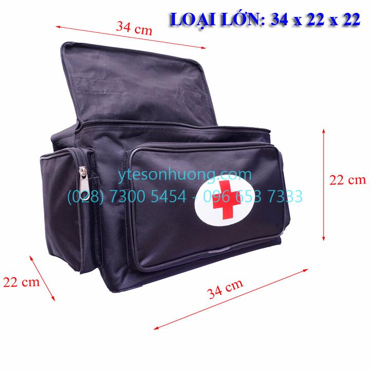 Túi cứu thương Đen Lớn 34cm x 22cm x 22cm