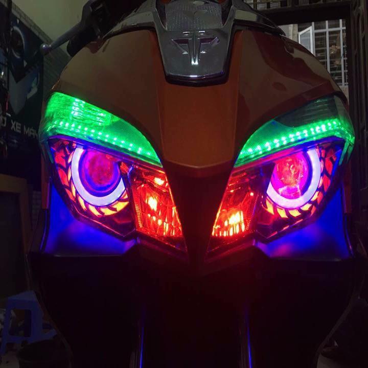 Cặp led dây 6 nhân độ đèn dermi xe máy màu đỏ