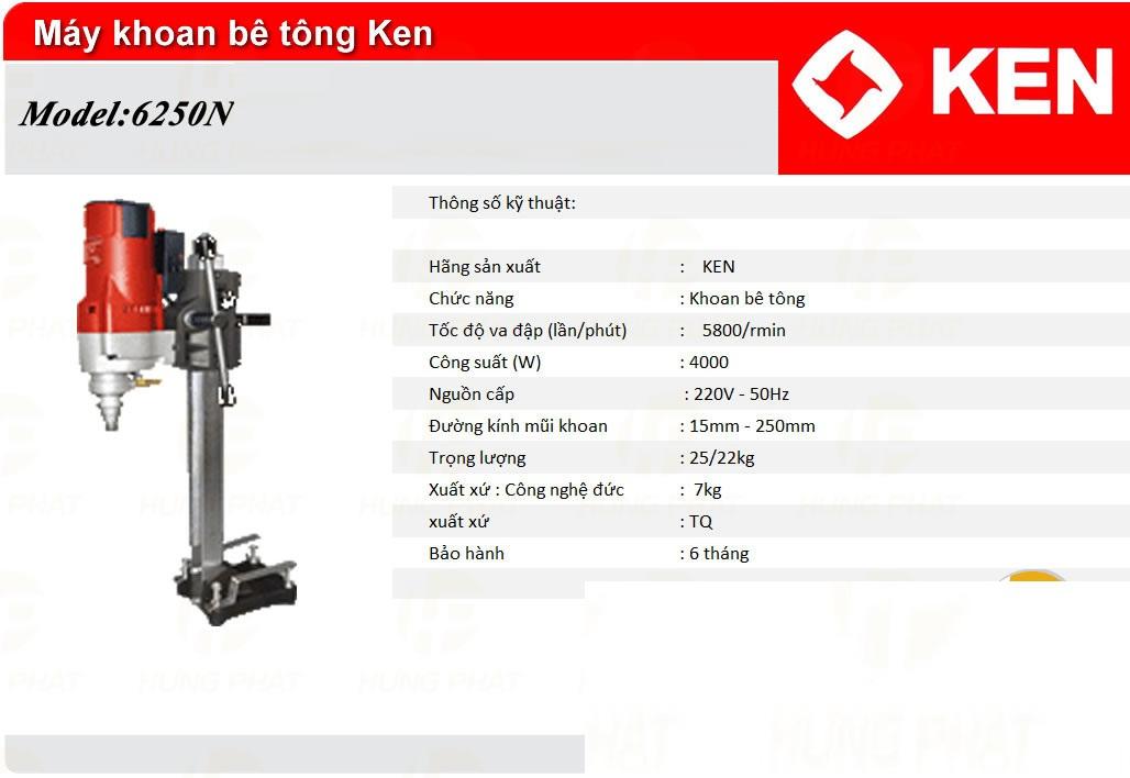 MÁY KHOAN RÚT LÕI BÊ TÔNG 250MM-4000W KEN 6250N