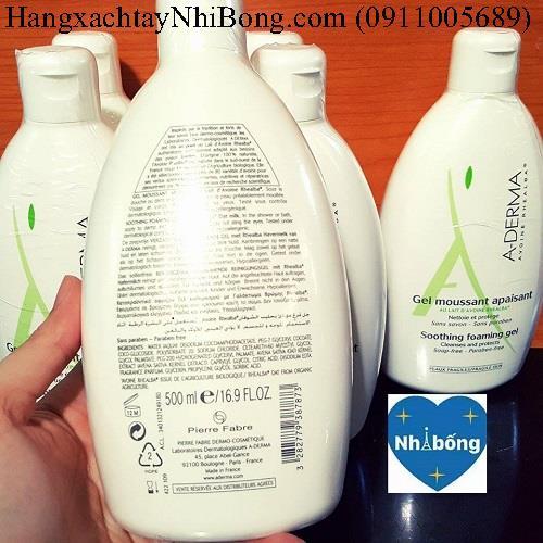 Sữa tắm Aderma hết mụn lưng xách tay Pháp