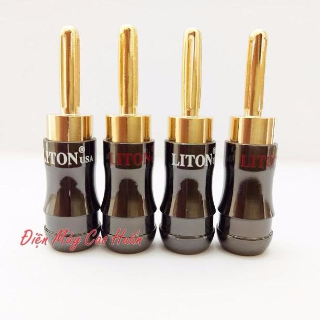 2 cái Jack loa Bắp chuối Liton đen bóng ( 1 Cặp )