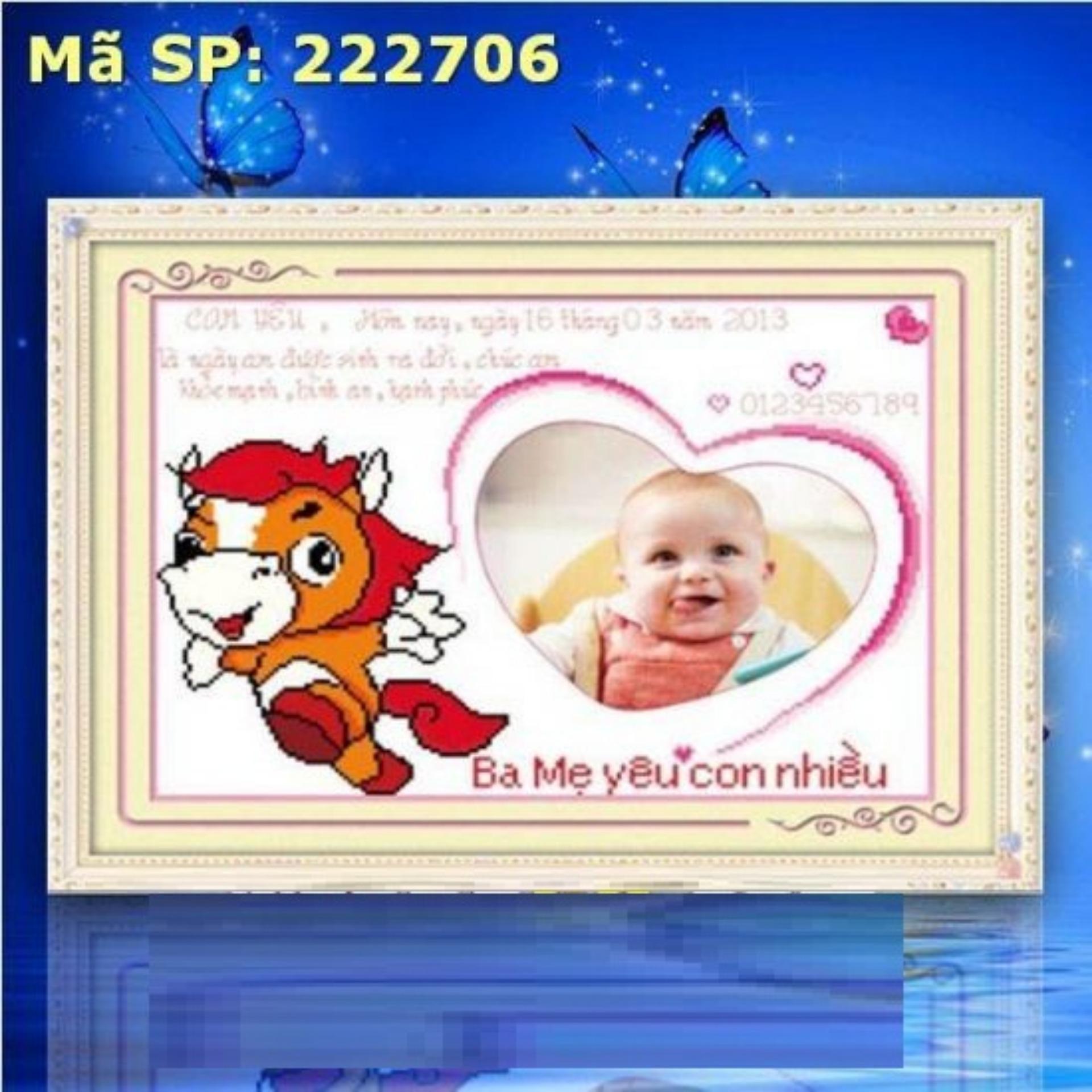 Tranh thêu chữ thập chữ thập con giáp ngựa-DLH-222706-Ngọc Thịnh