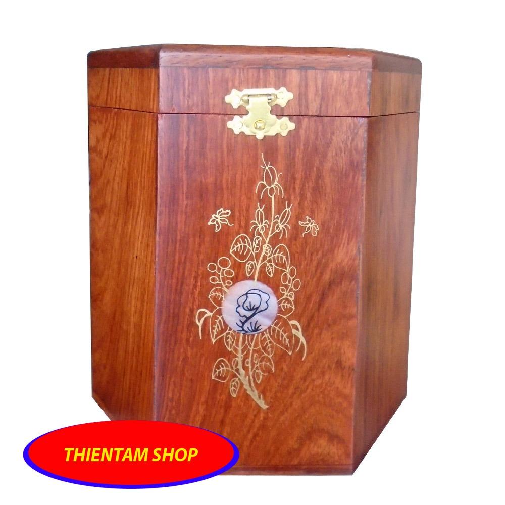 [HCM]Hộp đựng gói trà bằng gỗ hương ta đỏ quý hiếm loại lớn HTH16