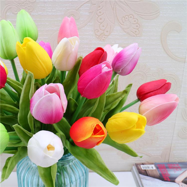Bó 5 bông hoa giả hoa nhựa TuLip nhiều màu -HPMFlowerFLastic