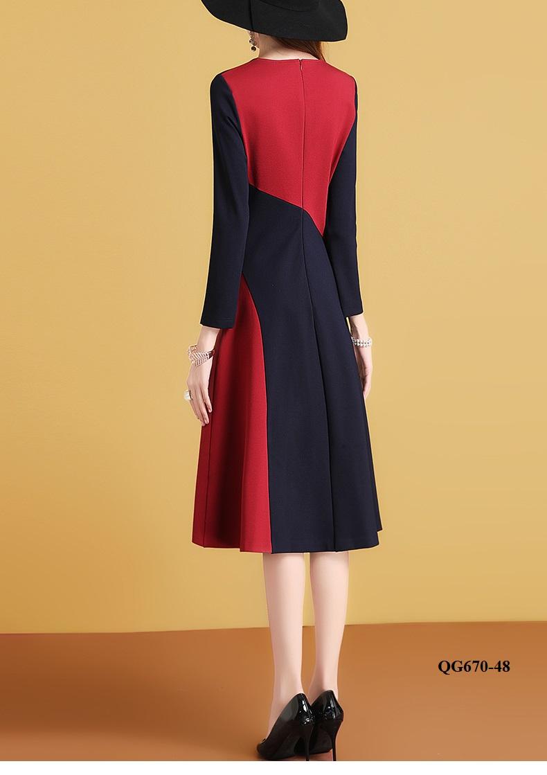 ĐẦM XÒE TAY DÀI PHỐI MÀU - SIZE S-6XL