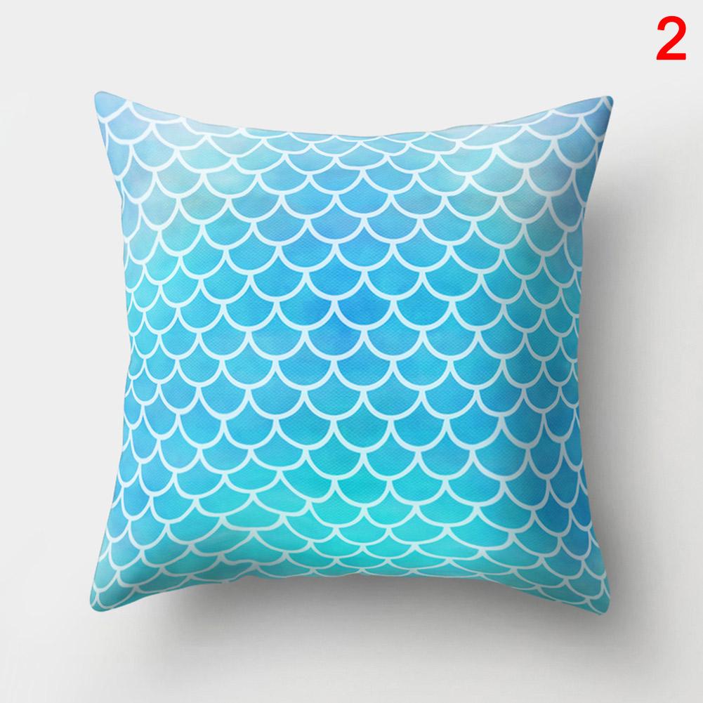 ABH Pillow Cover Case 45x45cm Fish Scale Pattern Decoration For Home Car Office Sofa