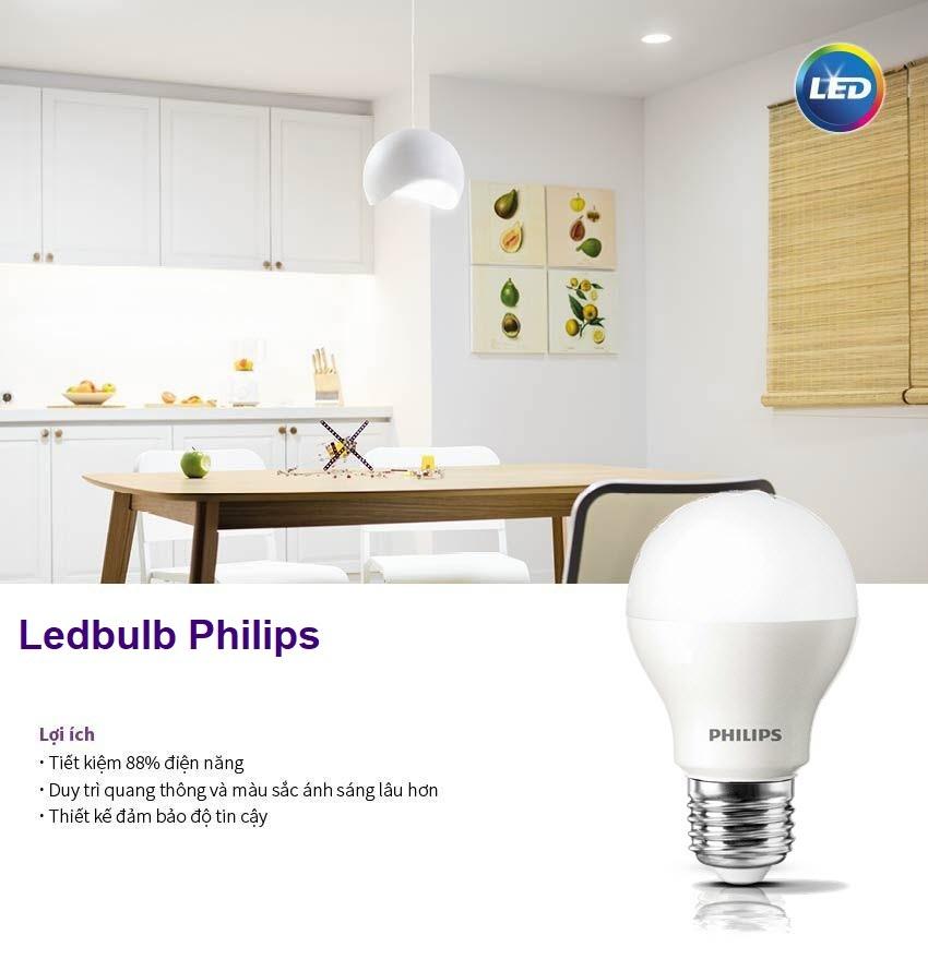 ( Bộ 2 ) Bóng LED Bulb Philips Essential 9W E27 ( Ánh sáng vàng )