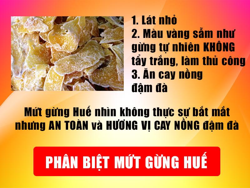 Mứt gừng Huế sạch 500g ( loại 1 , làng nghề Kim Long )