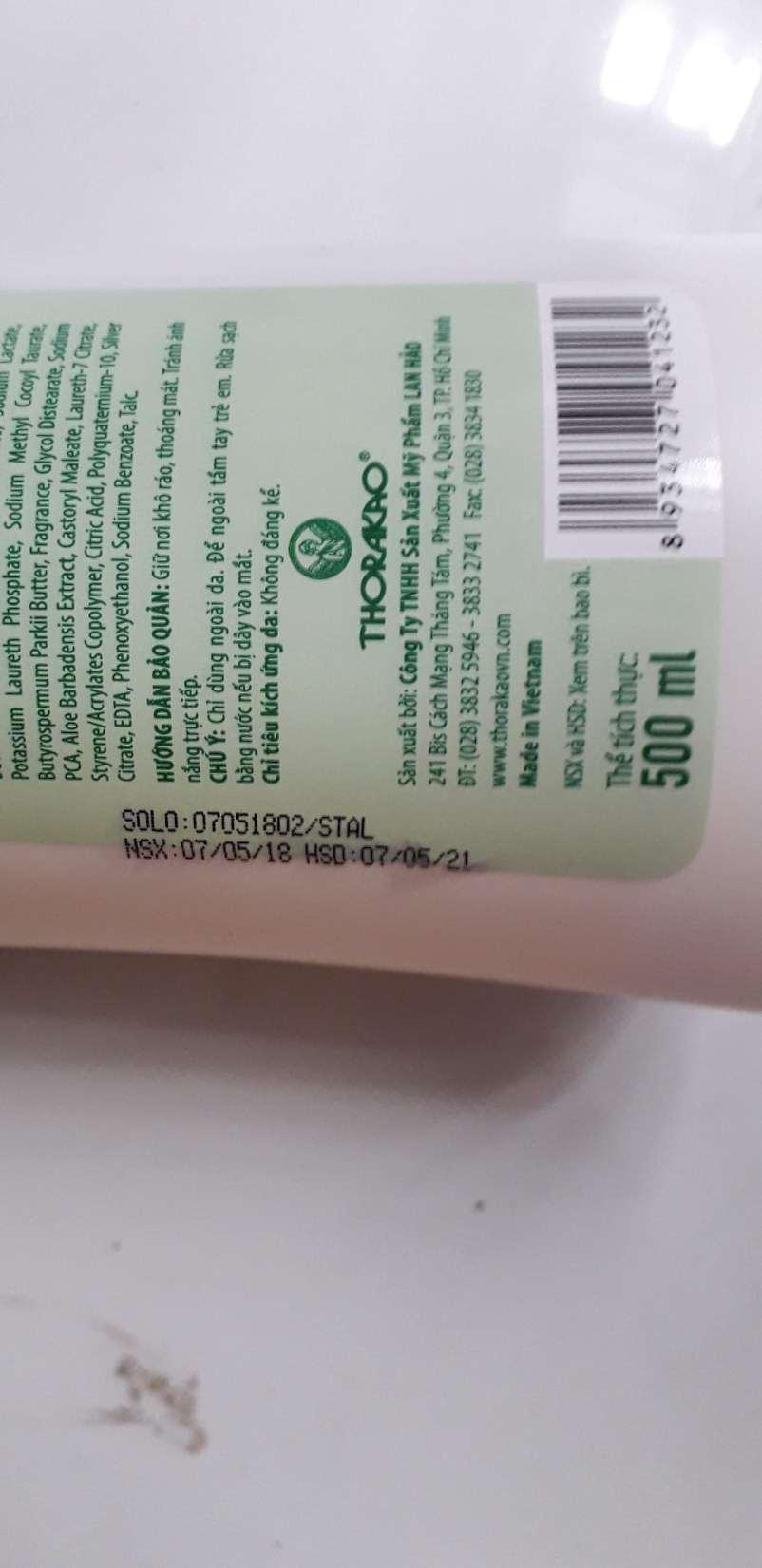 Sữa tắm nha đam dưỡng ẩm Thorakao 500ML