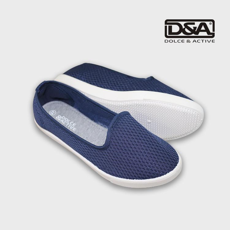 Giày slipon nữ D&A EPL1832 lưới xanh chàm