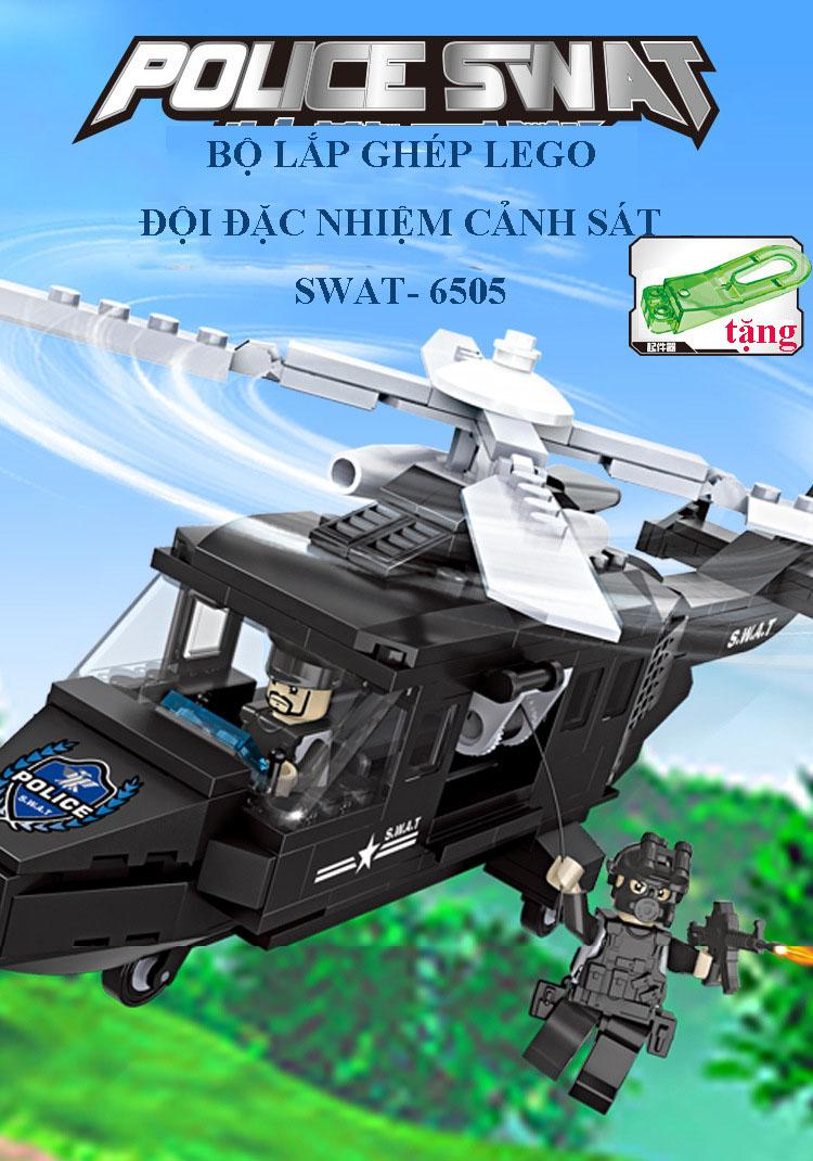Lắp ráp Lego trực thăng đặc nhiệm SWAT - 6505