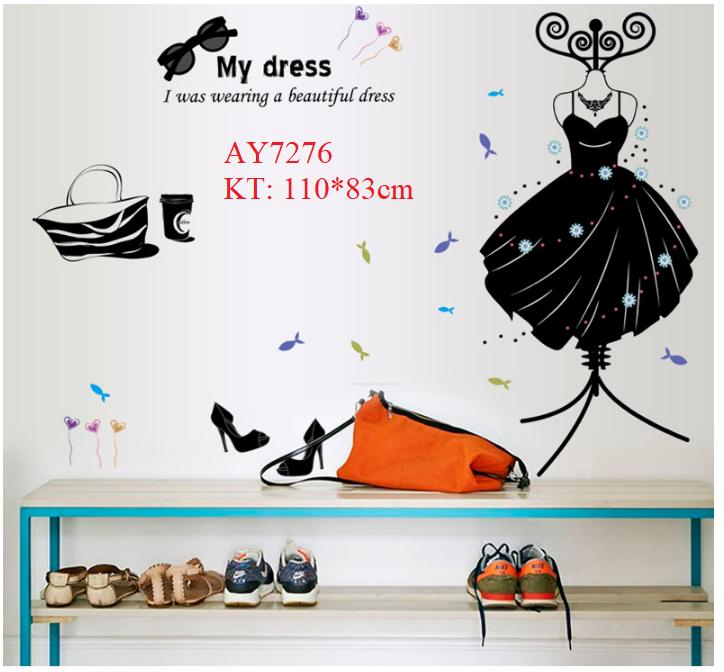 Decan dán tường AY7276-57 - Thời trang đen