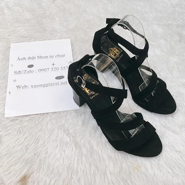[HCM][ẢNH THẬT] Giày cao gót sandal 7 phân quai mảnh chéo gót SD02