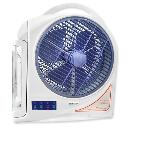 [HCM][NTT] Quạt sạc kiêm đèn sạc Kentom KT9100 2 bình (Trắng)