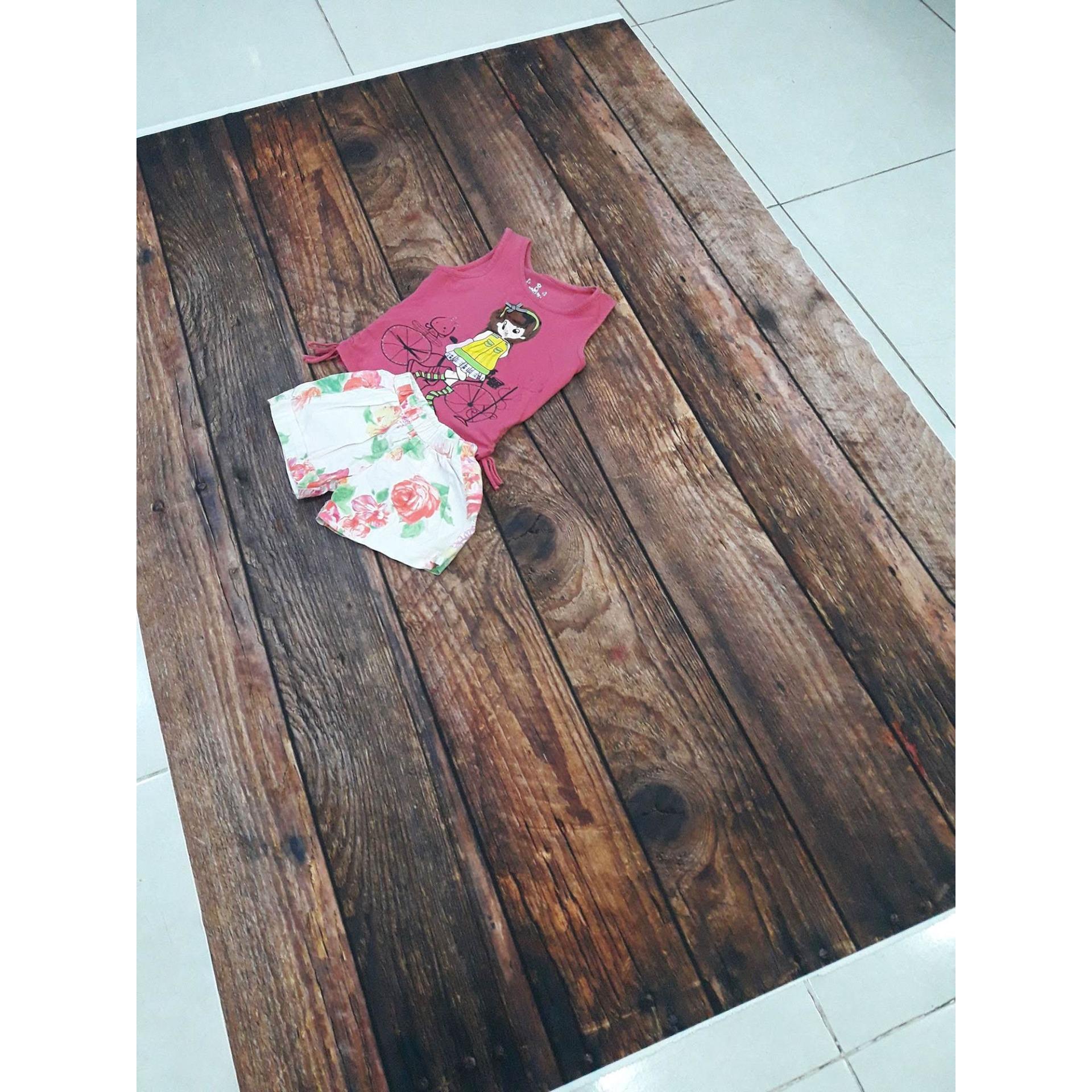 Phông nền chụp hình 3D (mẫu gỗ nâu đen) size 1mx1.5m
