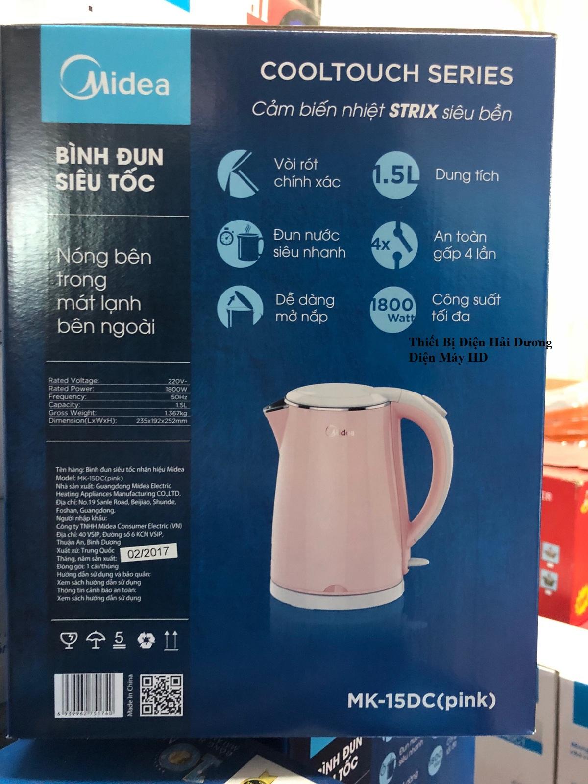 Bình siêu tốc 1.5L Midea MK-15DC (Hồng)