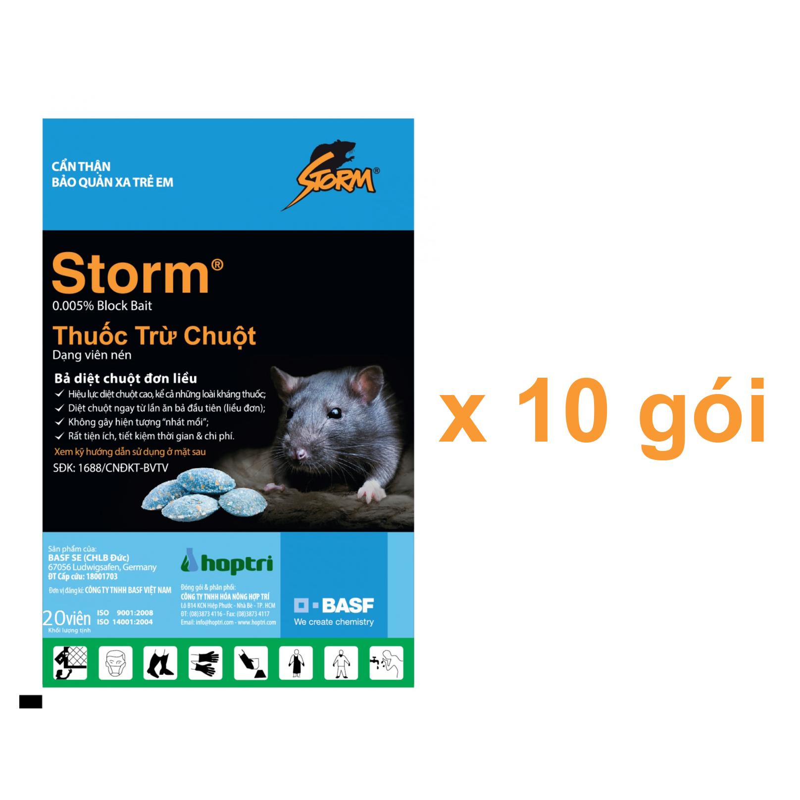 THUỐC DIỆT CHUỘT STORM 0.005% (10 gói x 20 viên)