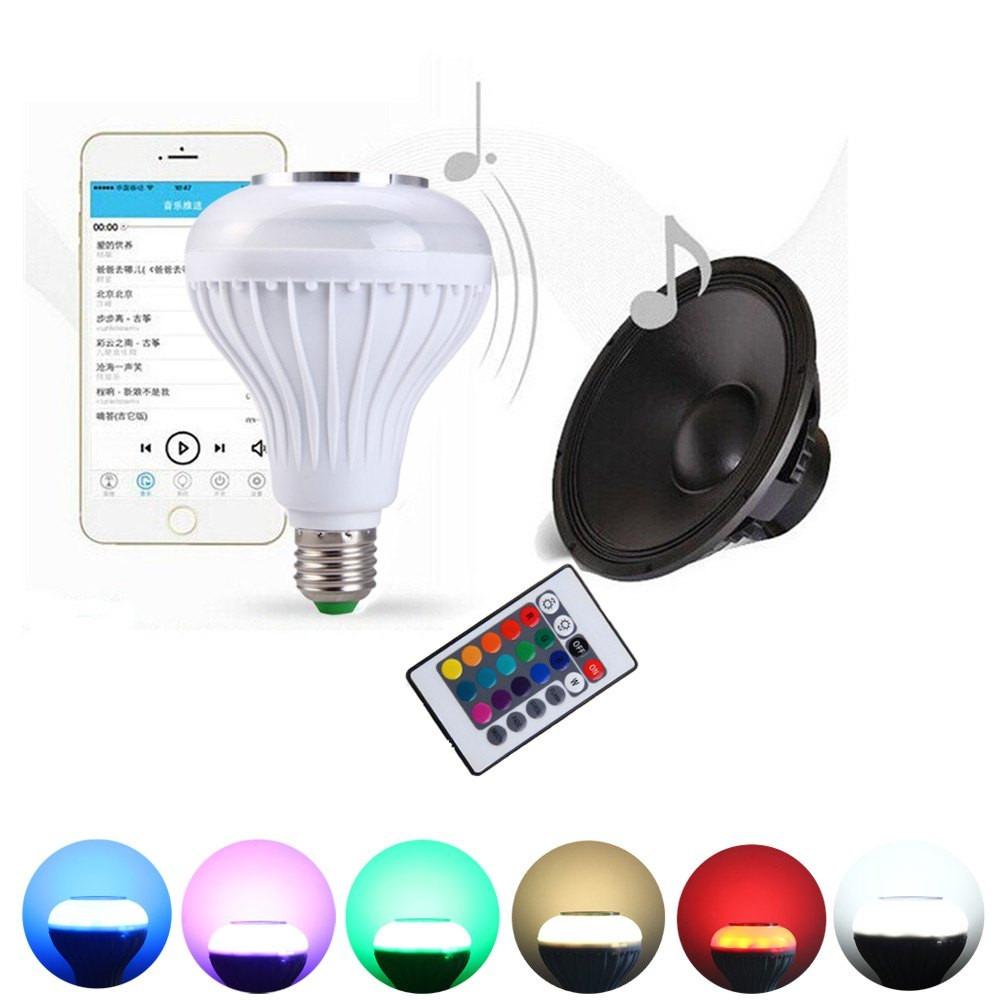 Loa bluetooth nghe nhạc kiêm bóng đèn đổi màu điểu khiển