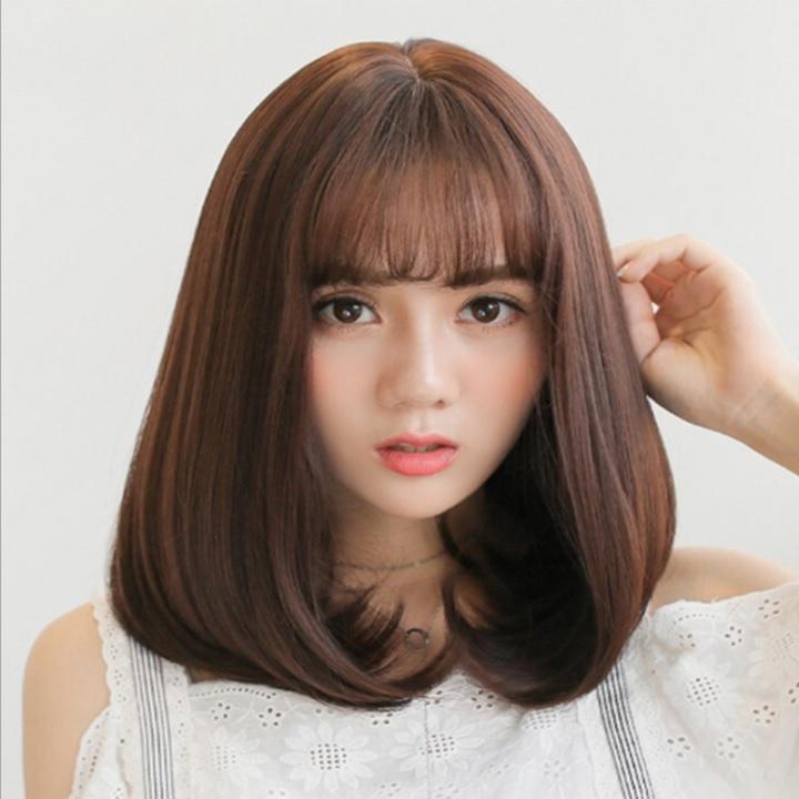 Tóc giả nữ nguyên đầu,tóc giả nữ cao cấp làm bằng tơ mềm mượt như tóc thật + tặng kèm lưới