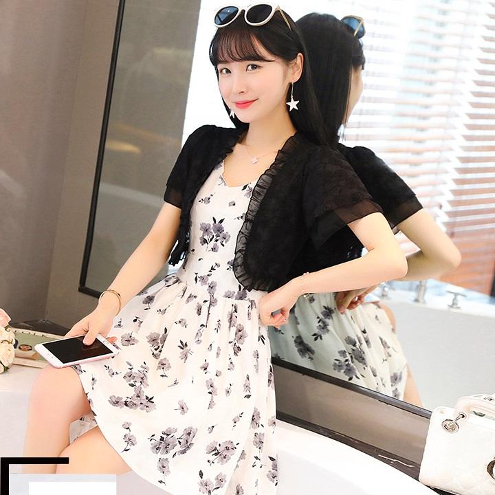 Hcm][Chất Lượng] Áo Khoác Ren Tà Ngắn 08 May 2 Lớp Khoác Lửng Ngoài Váy Đầm  Mềm Mại Sang Trọng C009 | Lazada.Vn