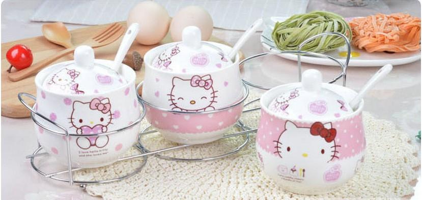 HelloKitty Bếp Bách Hóa Gốm Muối Gia Vị Lọ Gia Vị