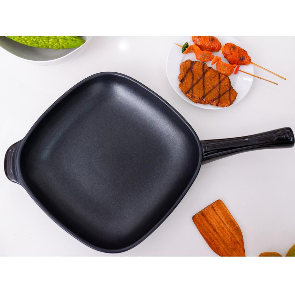 Bộ 3 nồi gốm sứ + chảo gốm sứ vuông phi 36cm Royalcooks