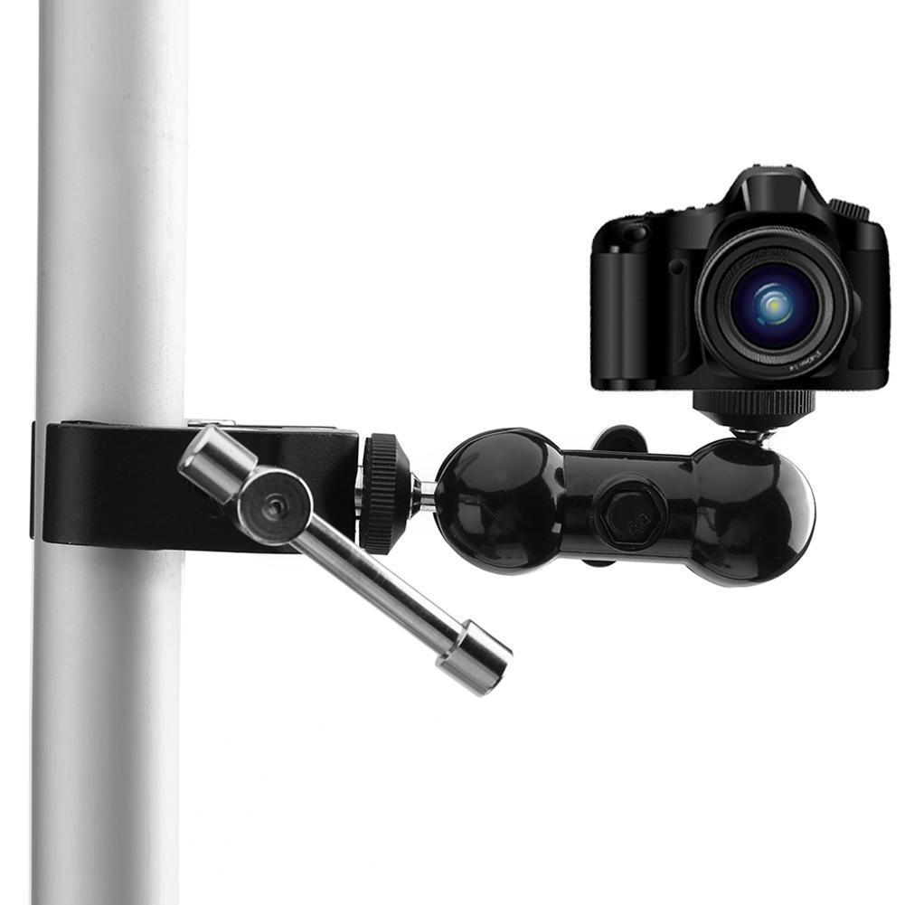 Magic arm mount mini xoay 360 độ và Kẹp ghi đông nhôm CNC siêu cứng gắn đèn Led Microphone