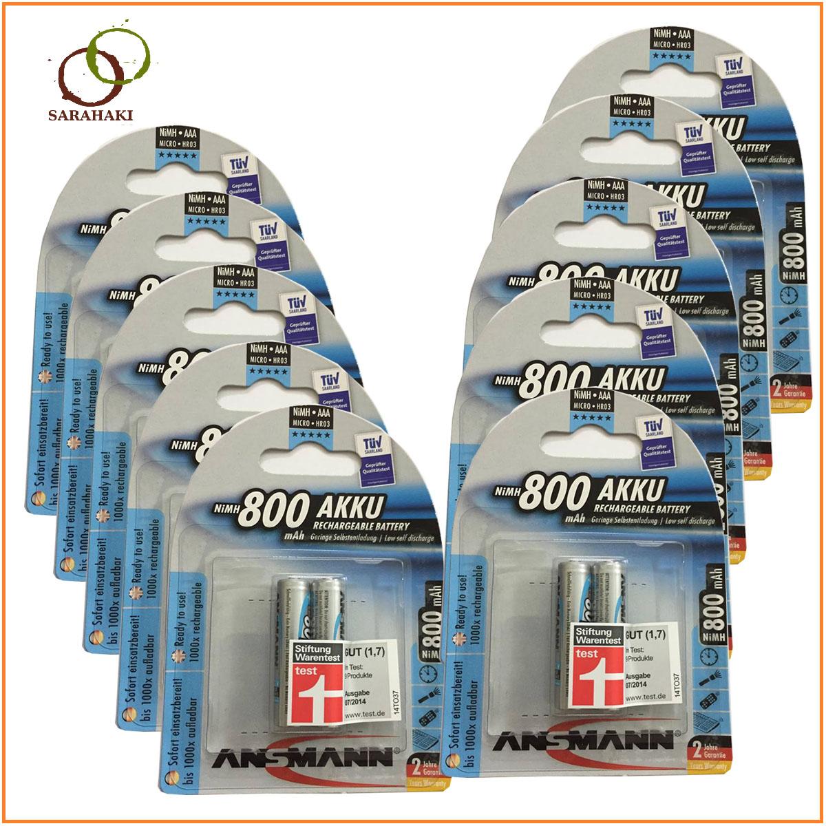Combo 2 vỉ pin sạc AAA Ansmann 800mAh (1 vỉ 2 viên)