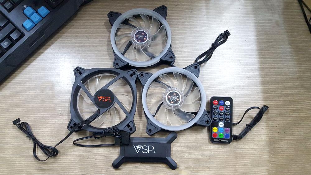 [HCM]Combo 3 Fan LED AGP + RGB có Remote