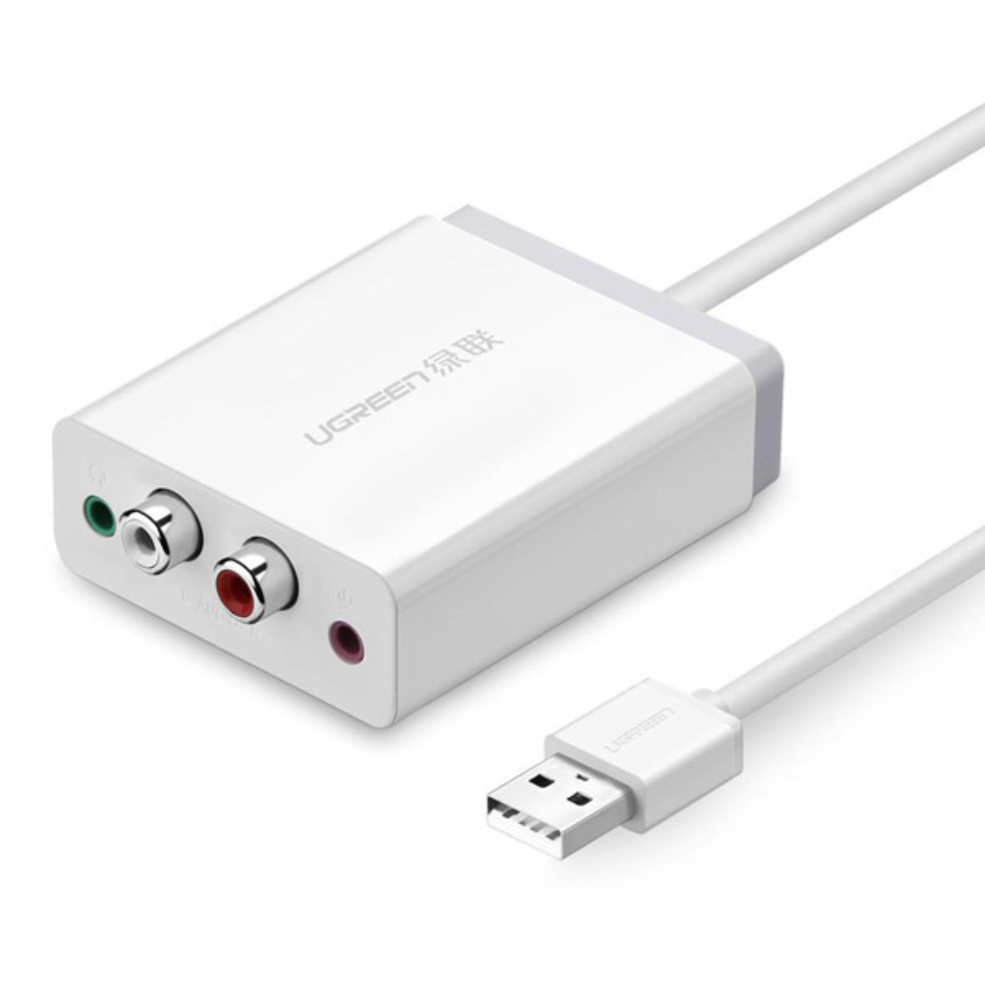 Cáp chuyển USB 2.0 sang AV 3.5mm Ugreen 30521 (Trắng)