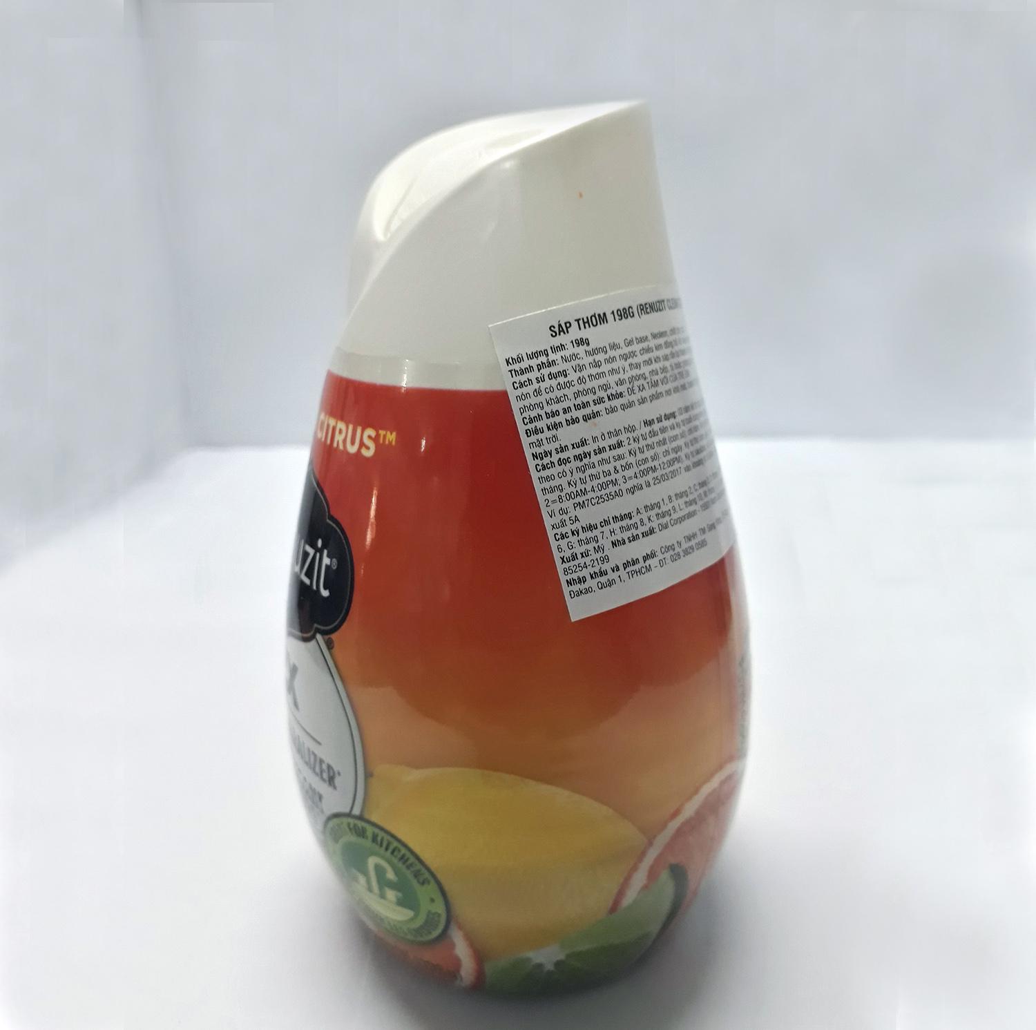 Sáp thơm phòng  Renuzit Clean Citrus 198g