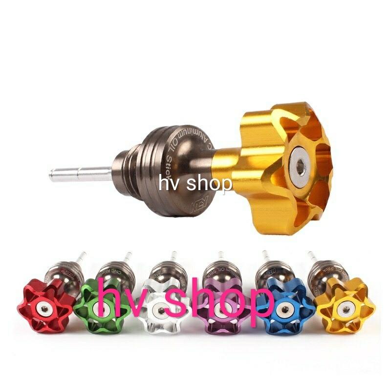 Ti nhot xe may cây ty thăm nhớt biker gắn xe máy ( vàng )